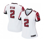Women's Atlanta Falcons #2 Matt Ryan Game White Football Jersey