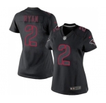 Women's Atlanta Falcons #2 Matt Ryan Limited Black Impact Football Jersey