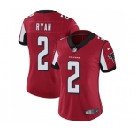 Women's Atlanta Falcons #2 Matt Ryan Red Team Color Vapor Untouchable Limited Player Football Jersey