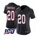 Women's Atlanta Falcons #20 Kendall Sheffield Black Alternate Vapor Untouchable Limited Player 100th Season Football Jersey