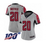 Women's Atlanta Falcons #20 Kendall Sheffield Limited Silver Inverted Legend 100th Season Football Jersey