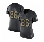 Women's Atlanta Falcons #26 Isaiah Oliver Limited Black 2016 Salute to Service Football Jersey