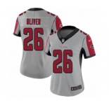 Women's Atlanta Falcons #26 Isaiah Oliver Limited Silver Inverted Legend Football Jersey