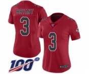 Women's Atlanta Falcons #3 Matt Bryant Limited Red Rush Vapor Untouchable 100th Season Football Jersey