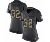Women's Atlanta Falcons #32 Johnathan Cyprien Limited Black 2016 Salute to Service Football Jersey