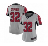 Women's Atlanta Falcons #32 Johnathan Cyprien Limited Silver Inverted Legend Football Jersey