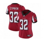 Women's Atlanta Falcons #32 Johnathan Cyprien Red Team Color Vapor Untouchable Limited Player Football Jersey