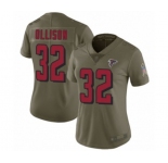 Women's Atlanta Falcons #32 Qadree Ollison Limited Olive 2017 Salute to Service Football Jersey