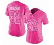 Women's Atlanta Falcons #32 Qadree Ollison Limited Pink Rush Fashion Football Jersey