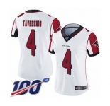 Women's Atlanta Falcons #4 Giorgio Tavecchio White Vapor Untouchable Limited Player 100th Season Football Jersey