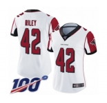 Women's Atlanta Falcons #42 Duke Riley White Vapor Untouchable Limited Player 100th Season Football Jersey