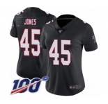 Women's Atlanta Falcons #45 Deion Jones Black Alternate Vapor Untouchable Limited Player 100th Season Football Jersey