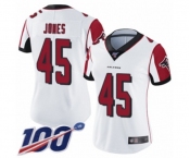 Women's Atlanta Falcons #45 Deion Jones White Vapor Untouchable Limited Player 100th Season Football Jersey