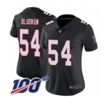 Women's Atlanta Falcons #54 Foye Oluokun Black Alternate Vapor Untouchable Limited Player 100th Season Football Jersey