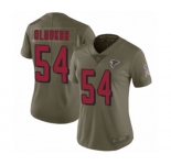 Women's Atlanta Falcons #54 Foye Oluokun Limited Olive 2017 Salute to Service Football Jersey