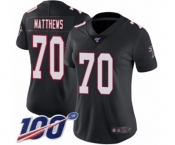 Women's Atlanta Falcons #70 Jake Matthews Black Alternate Vapor Untouchable Limited Player 100th Season Football Jersey