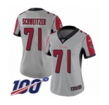 Women's Atlanta Falcons #71 Wes Schweitzer Limited Silver Inverted Legend 100th Season Football Jersey