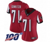 Women's Atlanta Falcons #71 Wes Schweitzer Red Team Color Vapor Untouchable Limited Player 100th Season Football Jersey