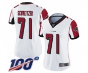 Women's Atlanta Falcons #71 Wes Schweitzer White Vapor Untouchable Limited Player 100th Season Football Jersey