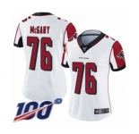 Women's Atlanta Falcons #76 Kaleb McGary White Vapor Untouchable Limited Player 100th Season Football Jersey