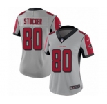 Women's Atlanta Falcons #80 Luke Stocker Limited Silver Inverted Legend Football Jersey