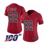 Women's Atlanta Falcons #82 Logan Paulsen Limited Red Rush Vapor Untouchable 100th Season Football Jersey