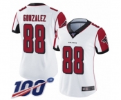Women's Atlanta Falcons #88 Tony Gonzalez White Vapor Untouchable Limited Player 100th Season Football Jersey