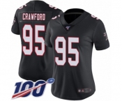 Women's Atlanta Falcons #95 Jack Crawford Black Alternate Vapor Untouchable Limited Player 100th Season Football Jersey