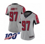 Women's Atlanta Falcons #97 Grady Jarrett Limited Silver Inverted Legend 100th Season Football Jersey