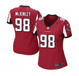 Women's Atlanta Falcons #98 Takkarist McKinley Game Red Team Color Football Jersey