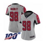 Women's Atlanta Falcons #98 Takkarist McKinley Limited Silver Inverted Legend 100th Season Football Jersey