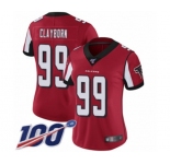 Women's Atlanta Falcons #99 Adrian Clayborn Red Team Color Vapor Untouchable Limited Player 100th Season Football Jersey