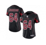 Women's Nike Arizona Cardinals #64 Dorian Johnson Limited Black Rush NFL Jersey