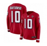 Women's Nike Atlanta Falcons #10 Steve Bartkowski Limited Red Therma Long Sleeve NFL Jersey