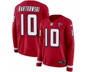 Women's Nike Atlanta Falcons #10 Steve Bartkowski Limited Red Therma Long Sleeve NFL Jersey