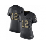 Women's Nike Atlanta Falcons #12 Mohamed Sanu Limited Black 2016 Salute to Service NFL Jersey