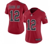 Women's Nike Atlanta Falcons #12 Mohamed Sanu Limited Red Rush Vapor Untouchable NFL Jersey