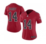 Women's Nike Atlanta Falcons #14 Justin Hardy Limited Red Rush Vapor Untouchable NFL Jersey