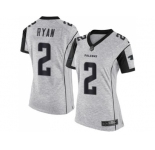 Women's Nike Atlanta Falcons #2 Matt Ryan Gray Stitched NFL Limited Gridiron Gray II Jersey