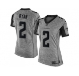 Women's Nike Atlanta Falcons #2 Matt Ryan Gray Stitched NFL Limited Gridiron Gray Jersey