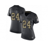 Women's Nike Atlanta Falcons #24 Devonta Freeman Limited Black 2016 Salute to Service NFL Jerse