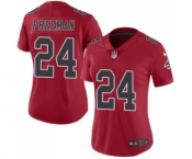 Women's Nike Atlanta Falcons #24 Devonta Freeman Limited Red Rush Vapor Untouchable NFL Jersey