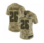 Women's Nike Atlanta Falcons #26 Tevin Coleman Limited Camo 2018 Salute to Service NFL Jersey