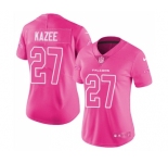 Women's Nike Atlanta Falcons #27 Damontae Kazee Limited Pink Rush Fashion NFL Jersey