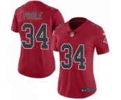 Women's Nike Atlanta Falcons #34 Brian Poole Limited Red Rush Vapor Untouchable NFL Jersey