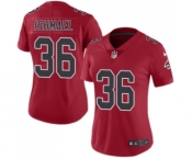 Women's Nike Atlanta Falcons #36 Kemal Ishmael Limited Red Rush Vapor Untouchable NFL Jersey