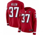 Women's Nike Atlanta Falcons #37 Ricardo Allen Limited Red Therma Long Sleeve NFL Jersey