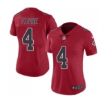 Women's Nike Atlanta Falcons #4 Brett Favre Limited Red Rush Vapor Untouchable NFL Jersey