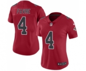 Women's Nike Atlanta Falcons #4 Brett Favre Limited Red Rush Vapor Untouchable NFL Jersey