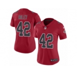 Women's Nike Atlanta Falcons #42 Duke Riley Limited Red Rush NFL Jersey